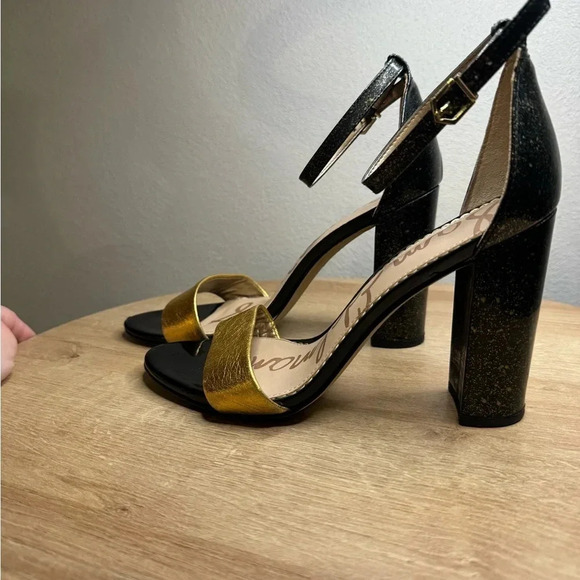 Sam Edelman Shoes - Sam Edelman Black and Gold Block Heel Sandal